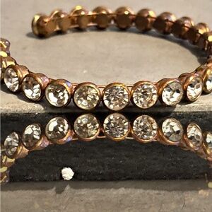 Copper & CZ Jewel Cuff Bracelet - vintage